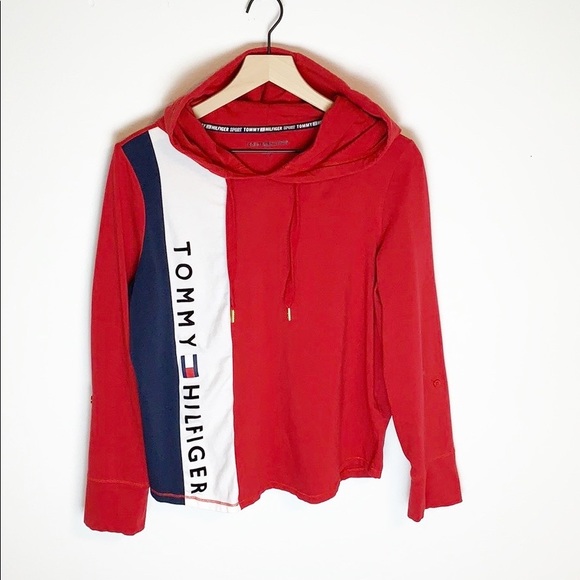 red white and blue tommy hilfiger hoodie